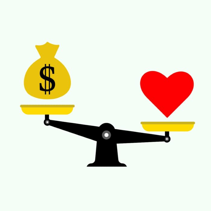 The balance between love or money
